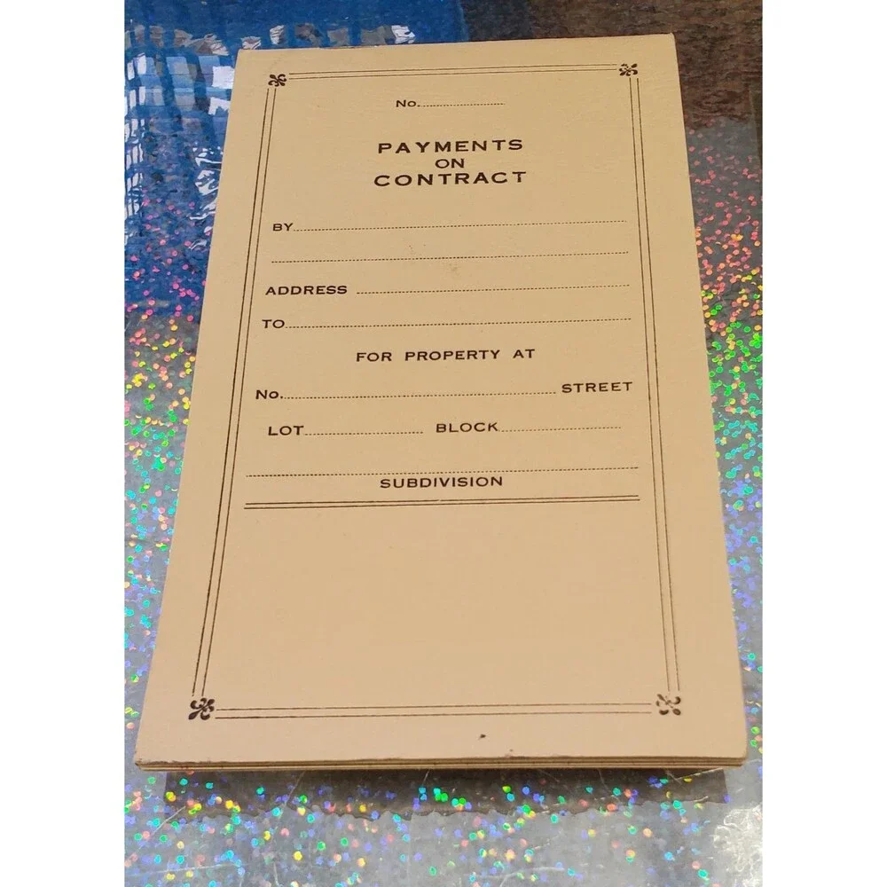 3 Vtg Receipt Booklets Unused Payments On Contract Land Property Ephemera Papers